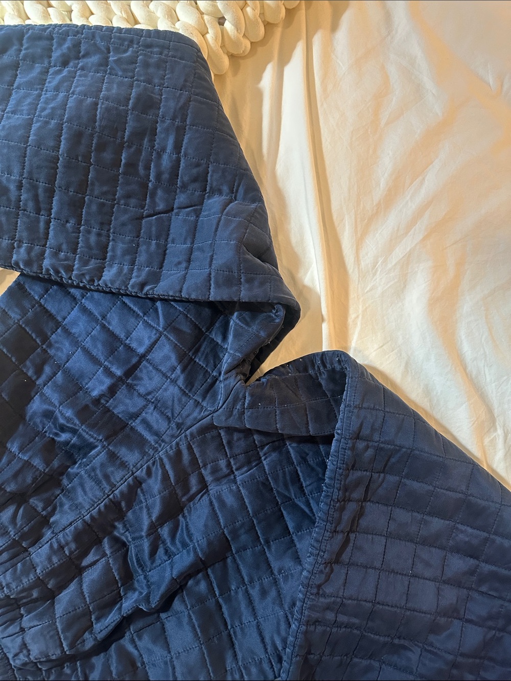 Lunya Quilted Silk Straight Leg Pant - Deep Blue - Picture 4 of 4